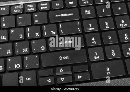 Electronic collection - laptop keyboard with key enter Stock Photo