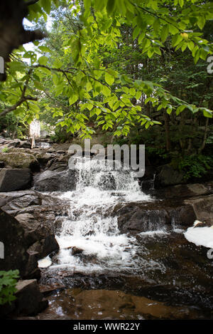 A scenic forest mill by rocks and waterfall Stock Photo - Alamy