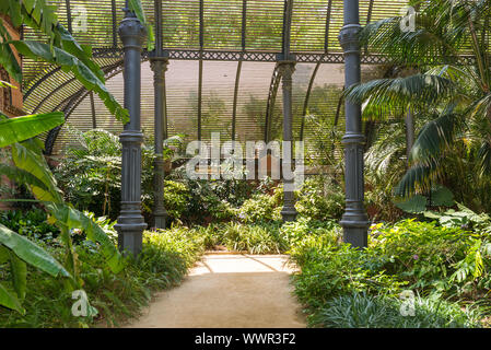 Tropical greenhouse Umbracle in the Parc de la Ciutadella, Barcelona Stock Photo