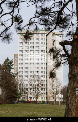 Prefabricated building state capital Magdeburg Stock Photo