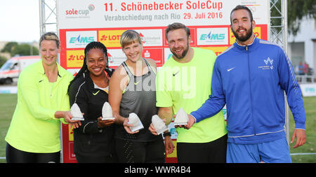DLV German discus thrower team for 2016 Olympic Games in Rio Stock Photo