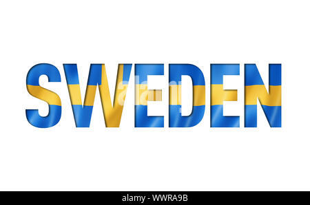 swedish flag text font. sweden symbol background Stock Photo