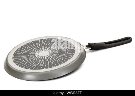 Frying pan bottom up, isolated on white background, with clipping path Stock Photo
