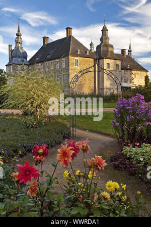 Schloss Lembeck, a moated castle, Dorsten, North Rhine-Westphalia, Germany, Europe Stock Photo