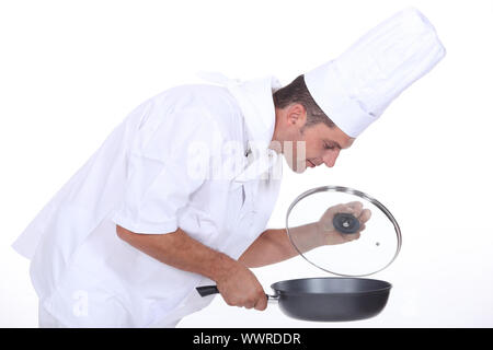 Catering professional on white background Stock Photo