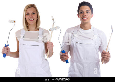 occupation profession painter profession craftsman apprentice apprentices trainee training trainee Stock Photo