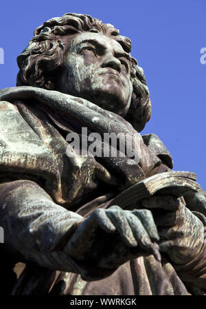 Beethoven Monument on the Muensterplatz, Bonn, North Rhine-Westphalia, Germany Stock Photo