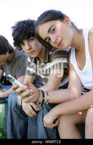 teenagers spending time together Stock Photo