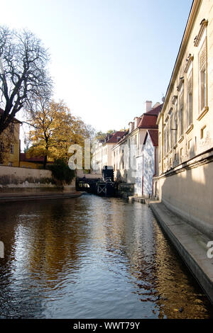 Water Mill on River Stock Photo