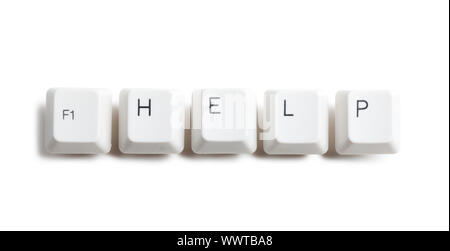 Help word written with computer buttons over white background Stock Photo
