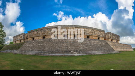 The Governor's Palace in an ancient Maya city of Uxmal, Yucatan, Mexico Stock Photo