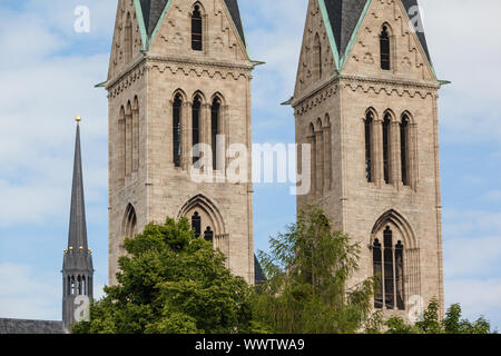 Church Towers Halberstadt Cathedral Stock Photo