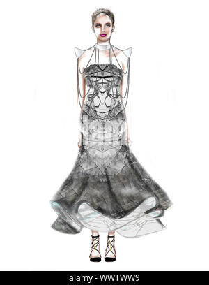 Evening dress, fashion sketch, fashion design, women's fashion, haute ...