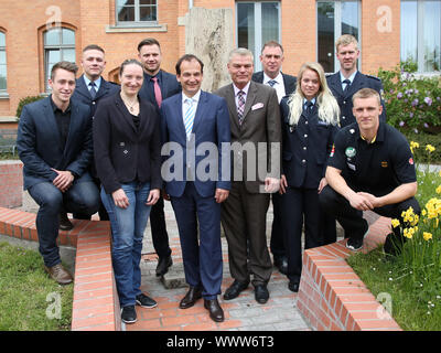Saxony-Anhalt Minister of the Interior Holger Stahlknecht (CDU) and Team Pyeongchang Saxony-Anhalt Stock Photo