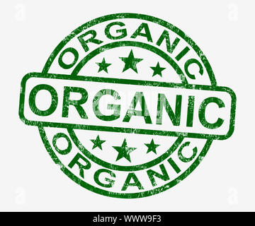 Organic Stamp Shows Natural Farm Eco Food Stock Photo