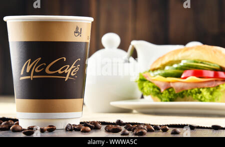 McCafe is a coffee-house-style food and drink chain, owned by McDonald's Stock Photo