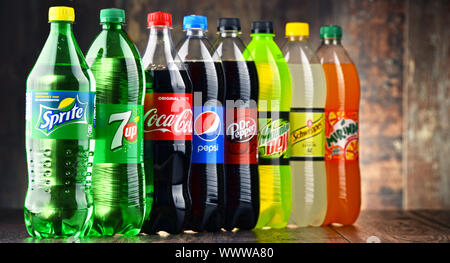 Global soft drink market is dominated by brands of few multinational companies founded in America Stock Photo