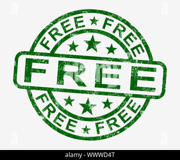 Free Stamp Showing Freebie and Promos Stock Photo