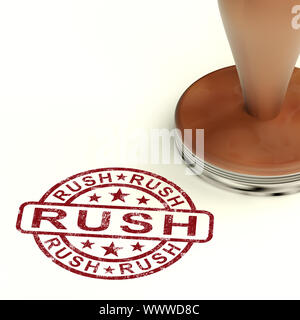 Rush Stamp Shows Speedy Urgent Delivery Stock Photo