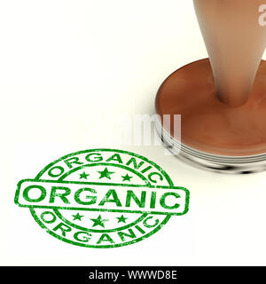 Organic Stamp Shows Natural Farm Food Stock Photo