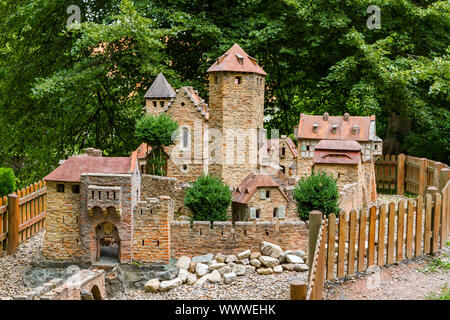 Miniature castle models in Stecklenberg Stock Photo