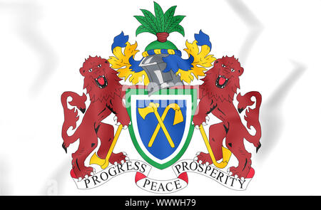 Gambia coat of arms. 3D Illustration. Stock Photo