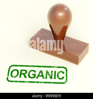 Organic Stamp Showing Natural Farm Foods Stock Photo