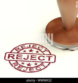 Reject Stamp Shows Rejection Denied Or Refusal Stock Photo - Alamy