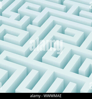 3d Illustration of Blue Maze Background or Wallpaper Stock Photo