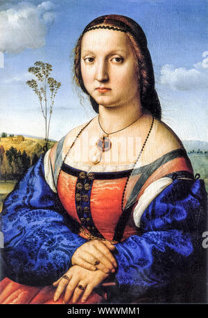 Raphael, Maddalena Strozzi Doni, portrait painting, circa 1506 Stock Photo