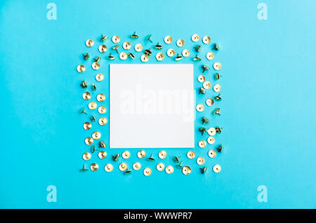 Frame on blue background. Stock Photo