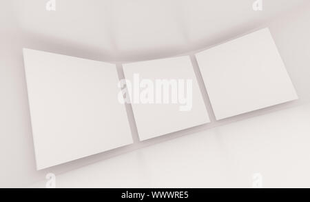 3d Illustration of White Abstract Screens Background Stock Photo