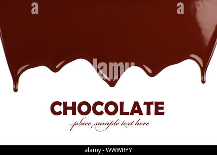 Dark sweet chocolate border Stock Photo