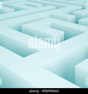 3d Illustration of Blue Maze Background or Wallpaper Stock Photo