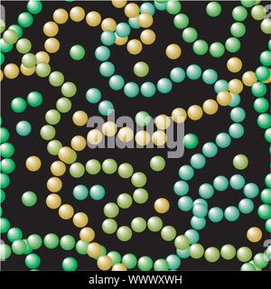 Necklaces on a black - seamless vector texture Stock Vector