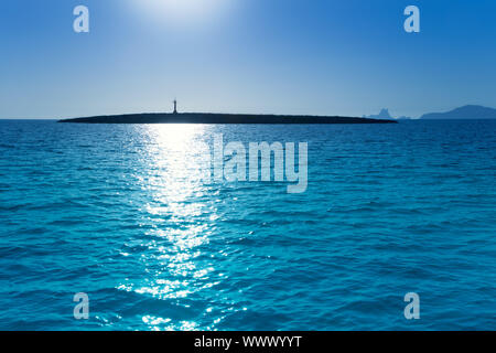Espalmador in formentera island with Gastabi islet and Ibiza Es Vedra in background Stock Photo