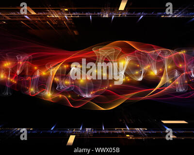Design made of abstract sine waves and design elements to serve as ...