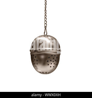 Metal tea infuser isolated on white background Stock Photo