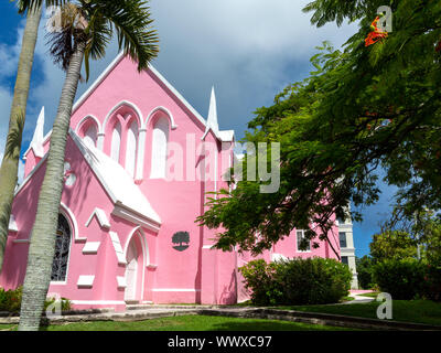 The painted pink church of St Andrew, Hamilton, Bermuda Stock Photo - Alamy