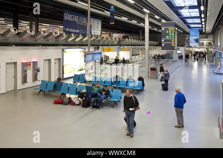 departure hall, airport Frankfurt-Hahn, Rhineland-Palatinate, Germany, Europe Stock Photo