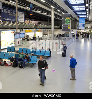 departure hall, airport Frankfurt-Hahn, Rhineland-Palatinate, Germany, Europe Stock Photo