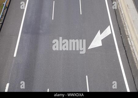 three lanes highway next Vigo city in Galicia Spain Stock Photo
