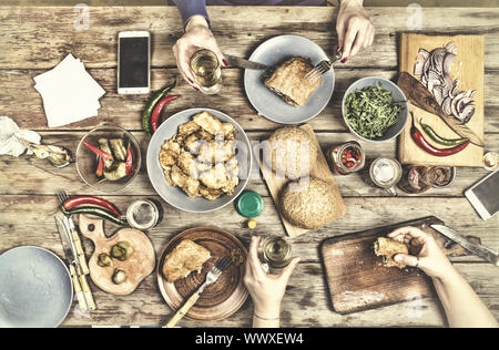 Thanksgiving.  Delicious American snacks. celebrating Thanksgiving Day at home. Stock Photo