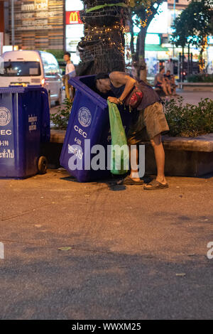 thailand recycling plastic bottles alamy chiangmai homeless waste looking man similar