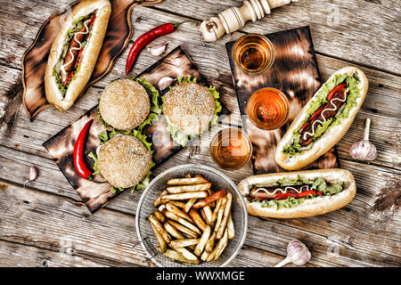 Fast-Food, Food Festival. Food Buffet Catering Dining Eating Party Sharing Concept. Food Festival. A Stock Photo
