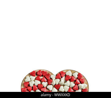Heart made of caramel isolated on white background.Concept: Valentine's Day Stock Photo