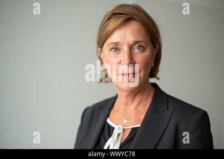 Duesseldorf, Germany. 16th Sep, 2019. Yvonne Gebauer, NRW Minister of Education, admitted after a press conference of the FDP NRW. The FDP has commented on its work in the state government. Credit: Marius Becker/dpa/Alamy Live News Stock Photo