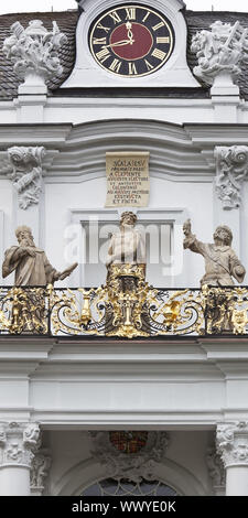 Sacral sculptures on the building of the Heiligen Stiege at the Kreuzbergkirche, Bonn, Germany Stock Photo