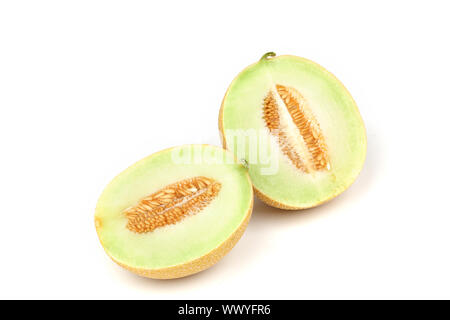 galia slice melone isolated on white Stock Photo