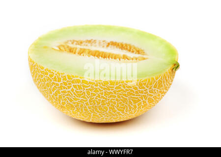 galia slice melone isolated on white Stock Photo